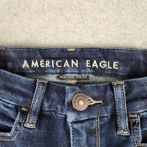 American Eagle High Rise Jeans Women's 4 Short Next Level Stretch Dark Wash - Picture 2 of 12